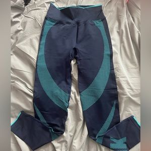 Victoria’s Secret pink leggings navy and aqua blue